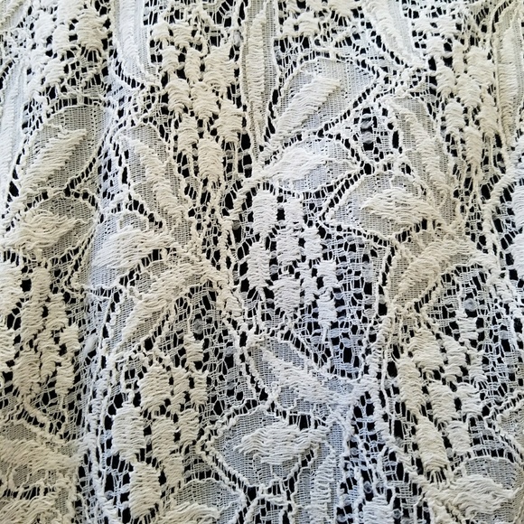 Bomber Jacket White Lace Body & Sheer Black Sleeve - Picture 7 of 8